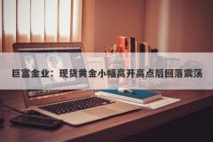 巨富金业：现货黄金小幅高开高点后回落震荡